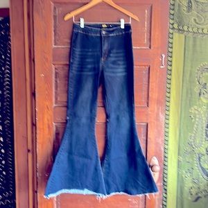 Highe rise super flare cowgirl jeans worn once for a video